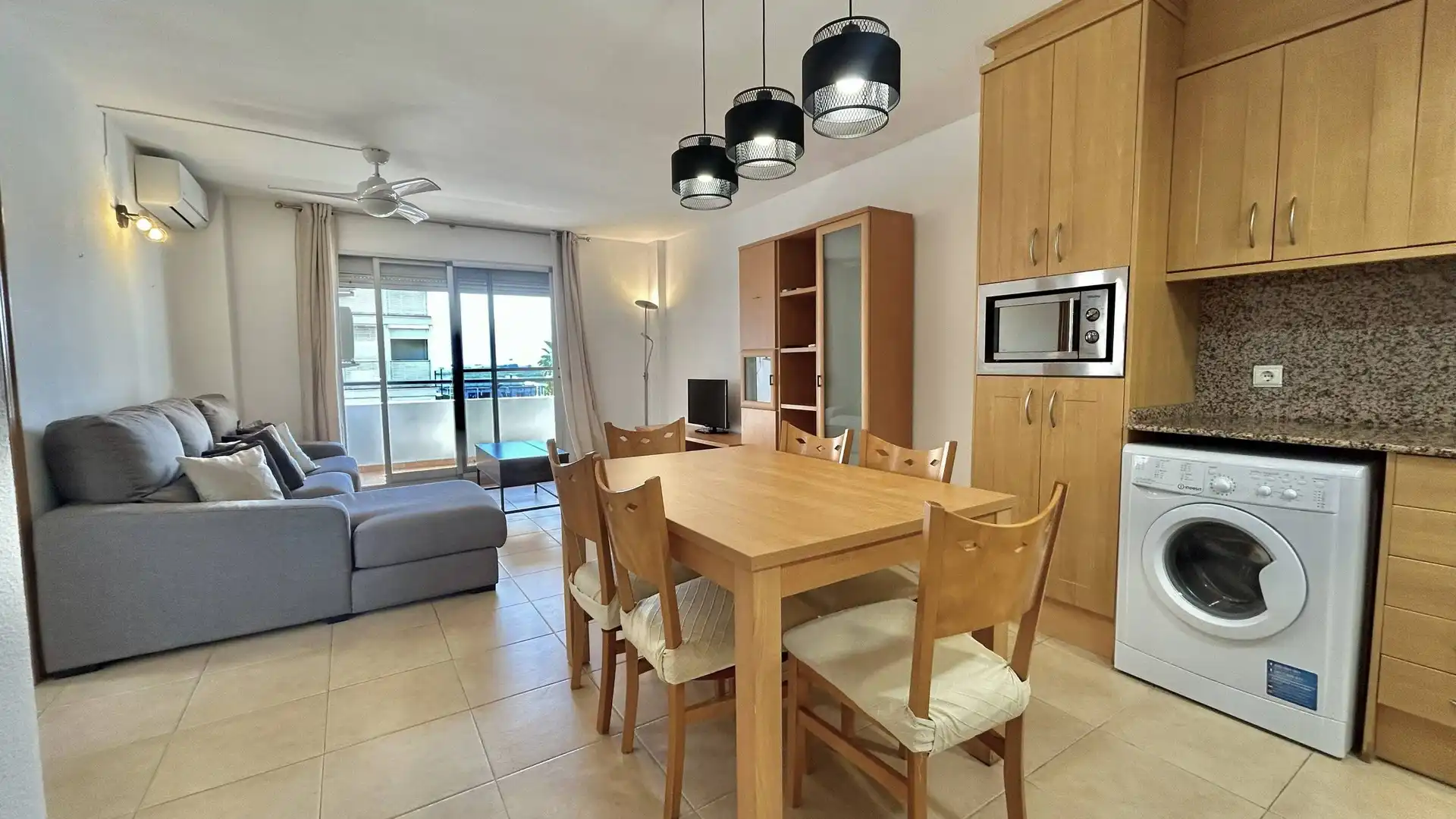 Dining room of Apartments for rent in La Pobla de Farnals  with Air Conditioner, Parquet flooring and Terrace