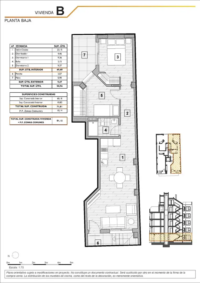 Bajo con piscina en venta en Pueblo, imagen 18