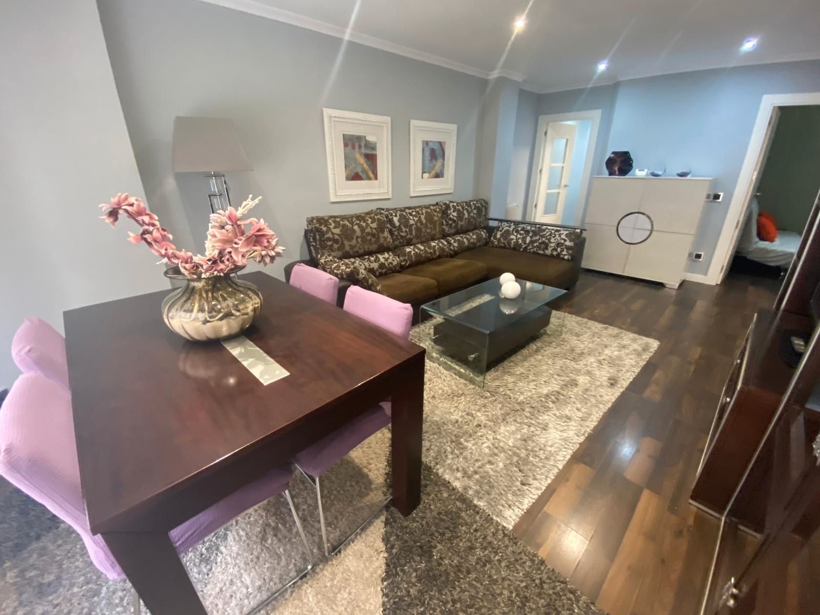 Sala d'estar de Pis de lloguer en  Albacete Capital amb Calefacció, Parquet i Moblat