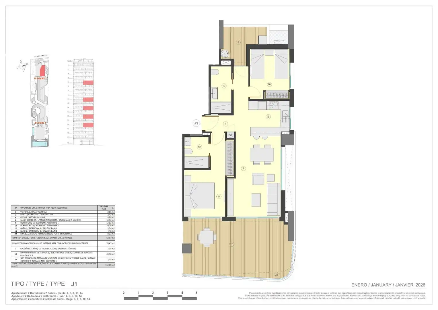 Appartement compact avec piscine à vendre à Zona Levante - Playa Fossa, imagen 14