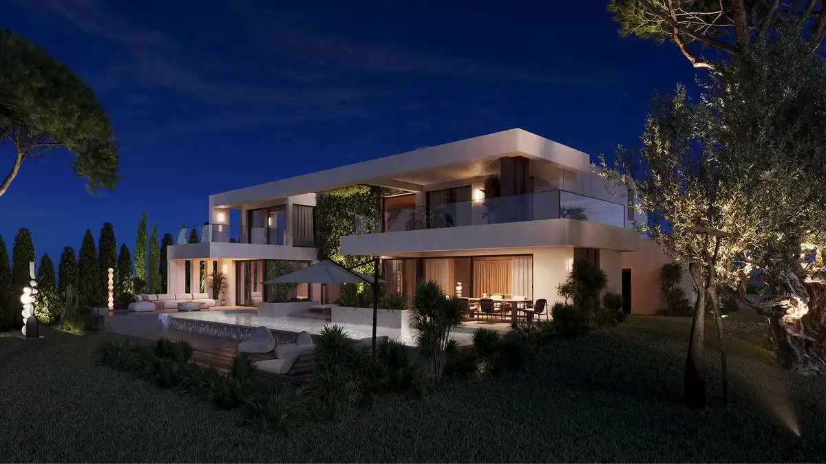 Exterior view of Houses for sale in Estepona  with Air Conditioner, Private garden and Terrace