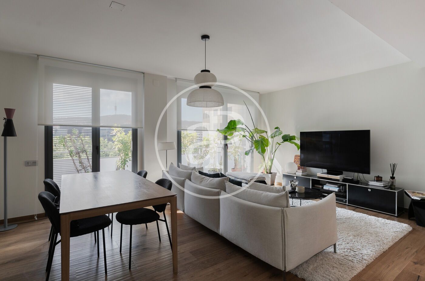 Sala d'estar de Pis de lloguer en  Barcelona Capital amb Aire condicionat, Calefacció i Terrassa