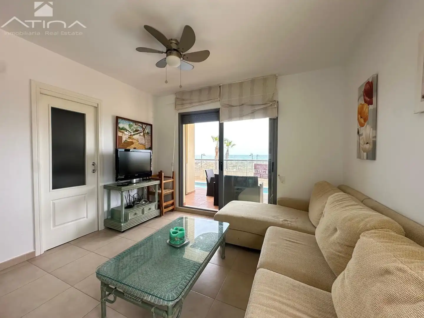 Sala de estar de Apartamento en venta en Guardamar de la Safor con Aire acondicionado, Jardín privado y Terraza