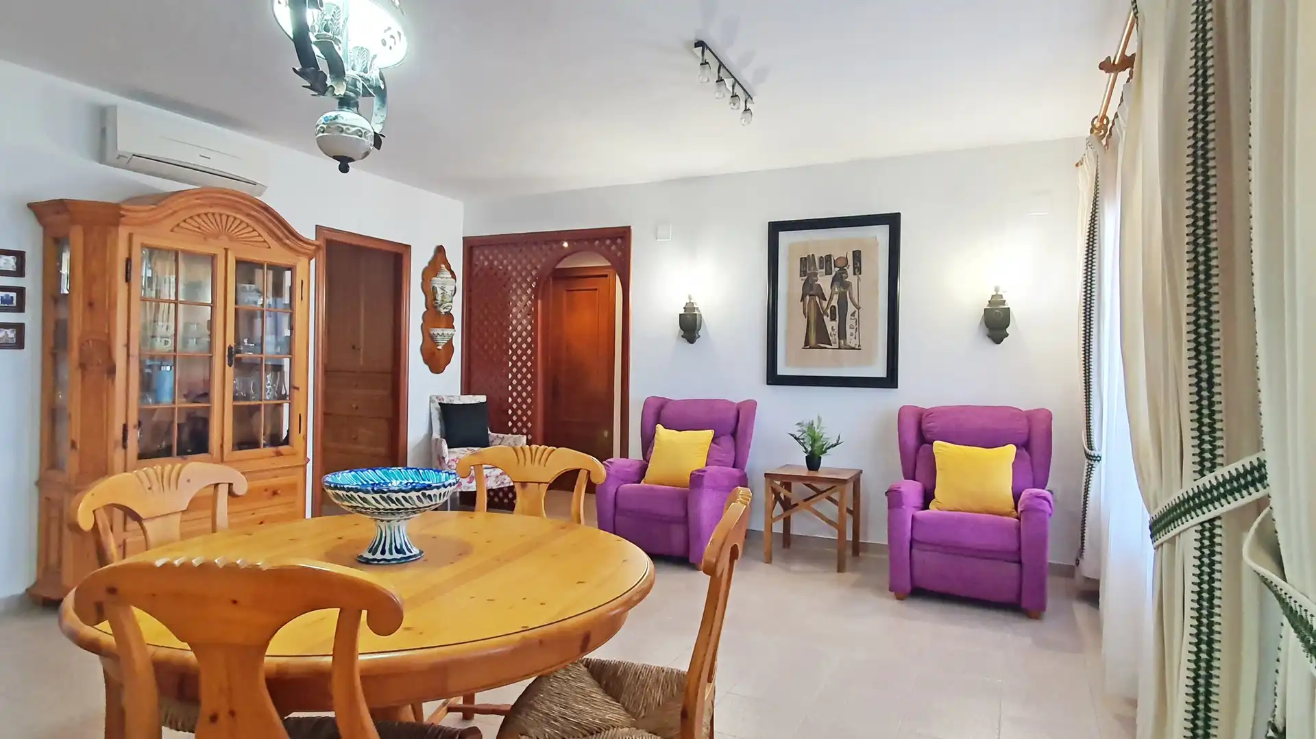 Sala de estar de Apartamento de alquiler en Miramar con Aire acondicionado, Terraza y Amueblado
