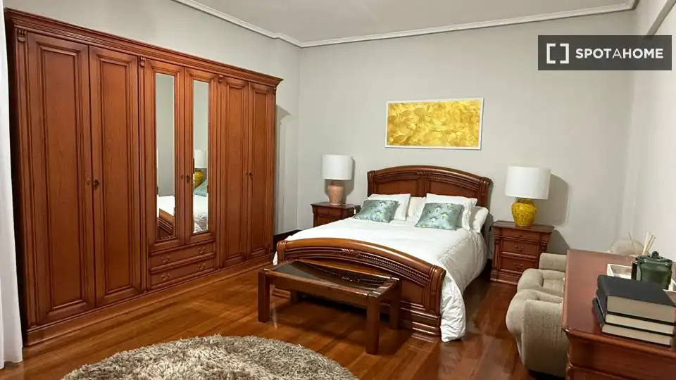 Dormitori de Apartament per a compartir en Bilbao  amb Aire condicionat, Terrassa i Moblat