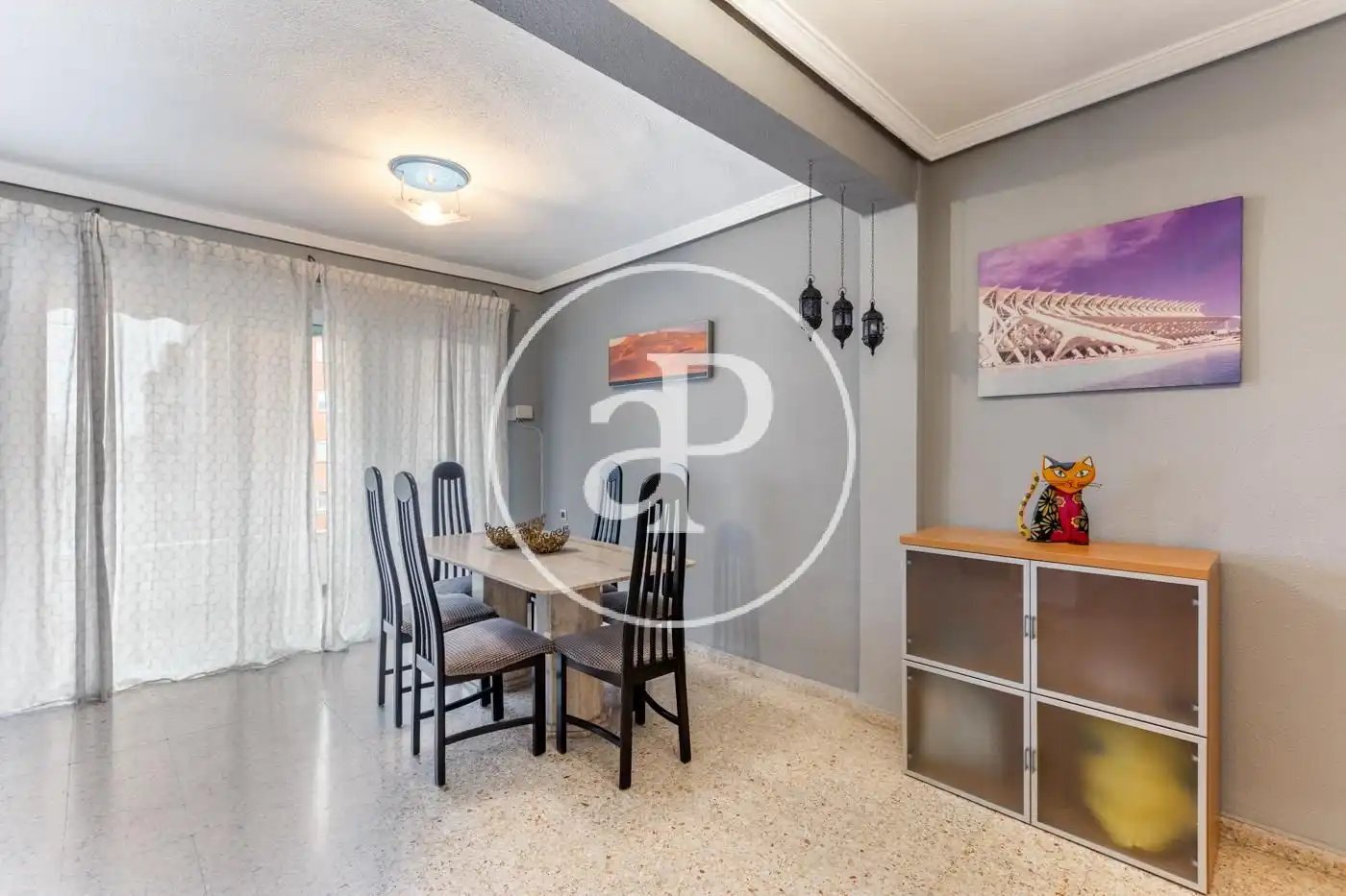 Esszimmer von Wohnung zur Miete in Valencia mit Klimaanlage, Heizung und Möbliert