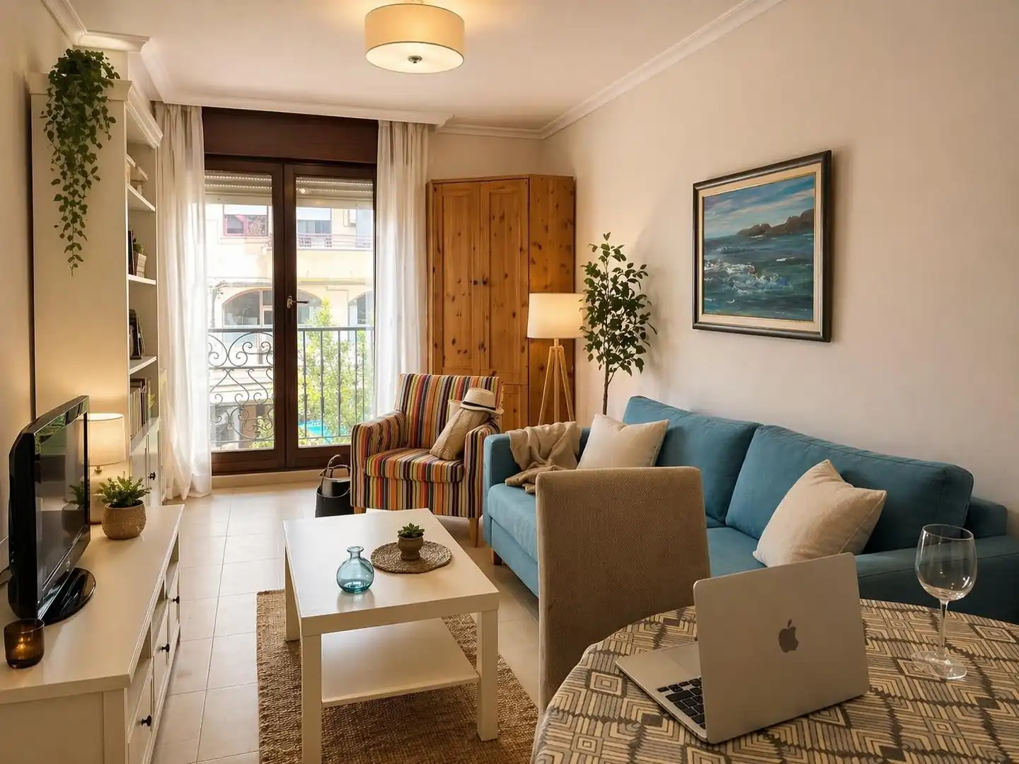 Living room of Flat for sale in Noja  with Heating, Terrace and Furnished