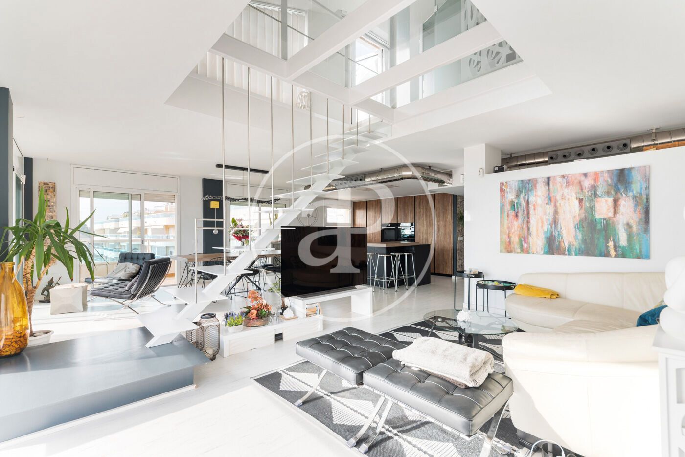 Living room of Flat for sale in Vilanova i la Geltrú  with Air Conditioner, Heating and Private garden