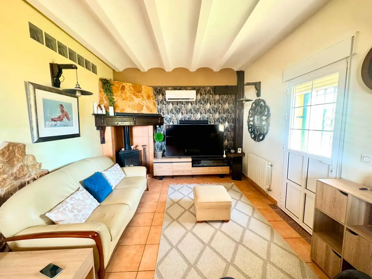 Sala d'estar de Casa o xalet en venda en Elche / Elx amb Aire condicionat, Jardí privat i Terrassa