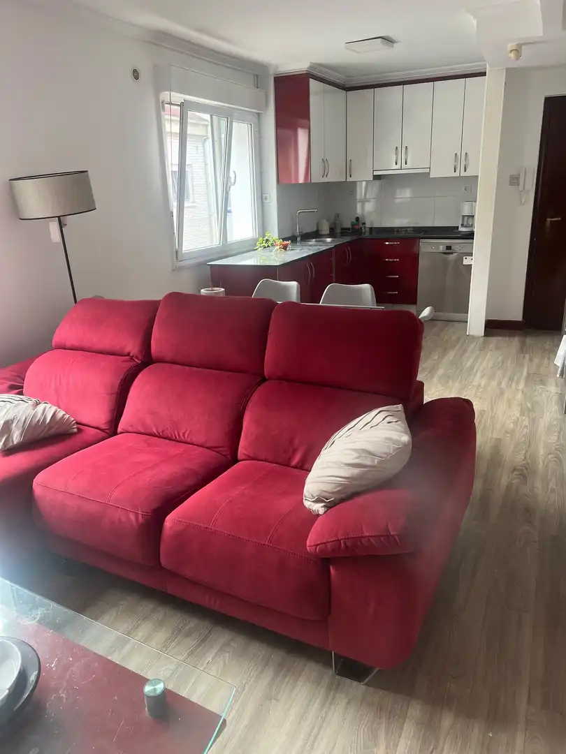 Sala de estar de Piso en venta en Gijón  con Calefacción, Terraza y Amueblado