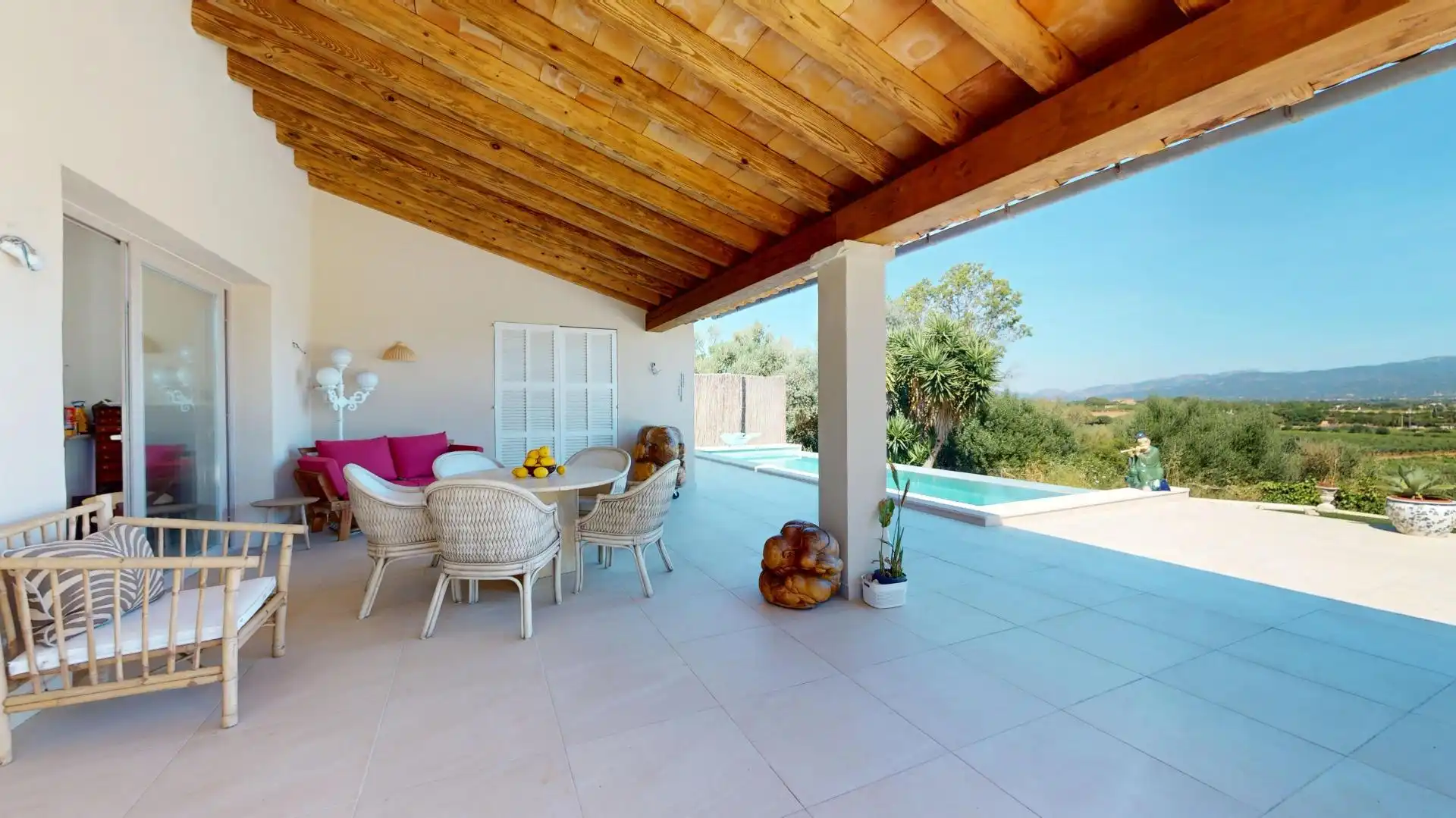 Terrassa de Finca rústica en venda en Sencelles amb Aire condicionat, Calefacció i Jardí privat