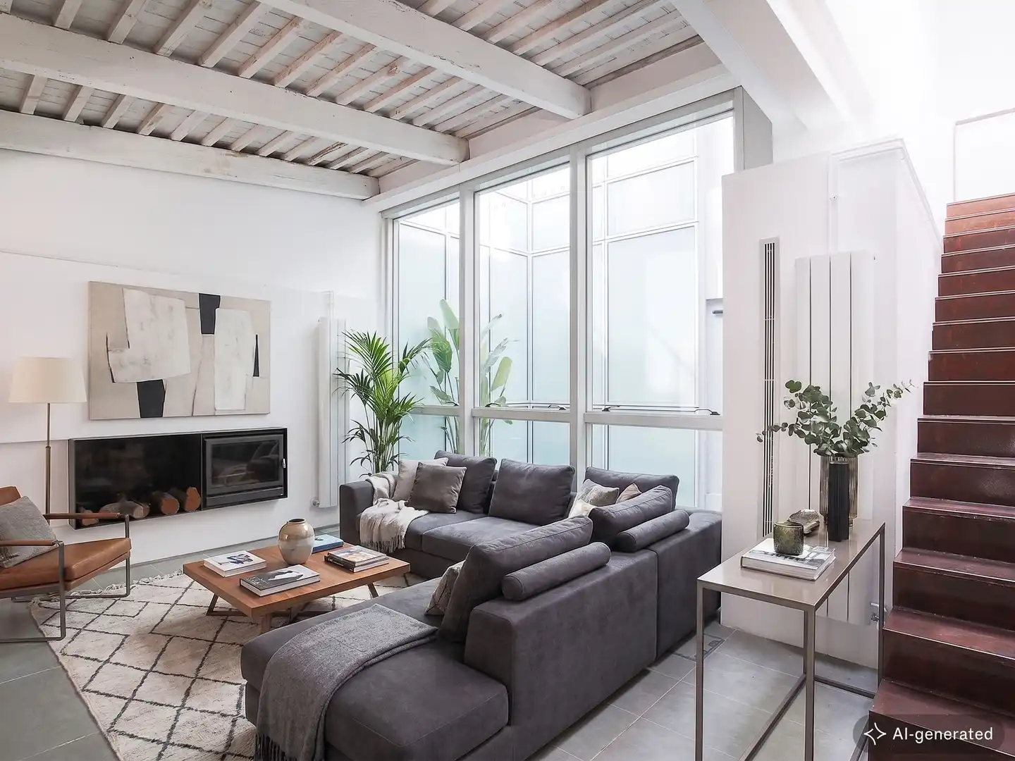Wohnzimmer von Dachboden zur Miete in Valencia mit Klimaanlage, Heizung und Terrasse