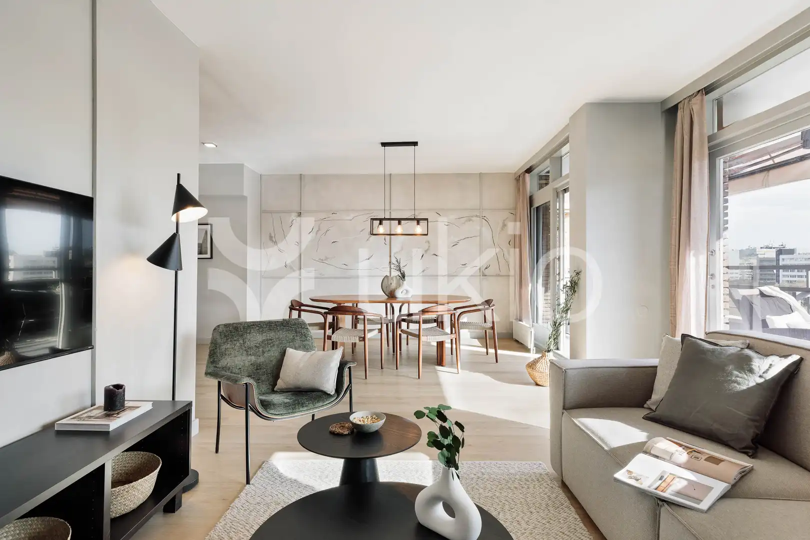 Living room of Apartments for rent in Barcelona  with Air Conditioner, Heating and Terrace