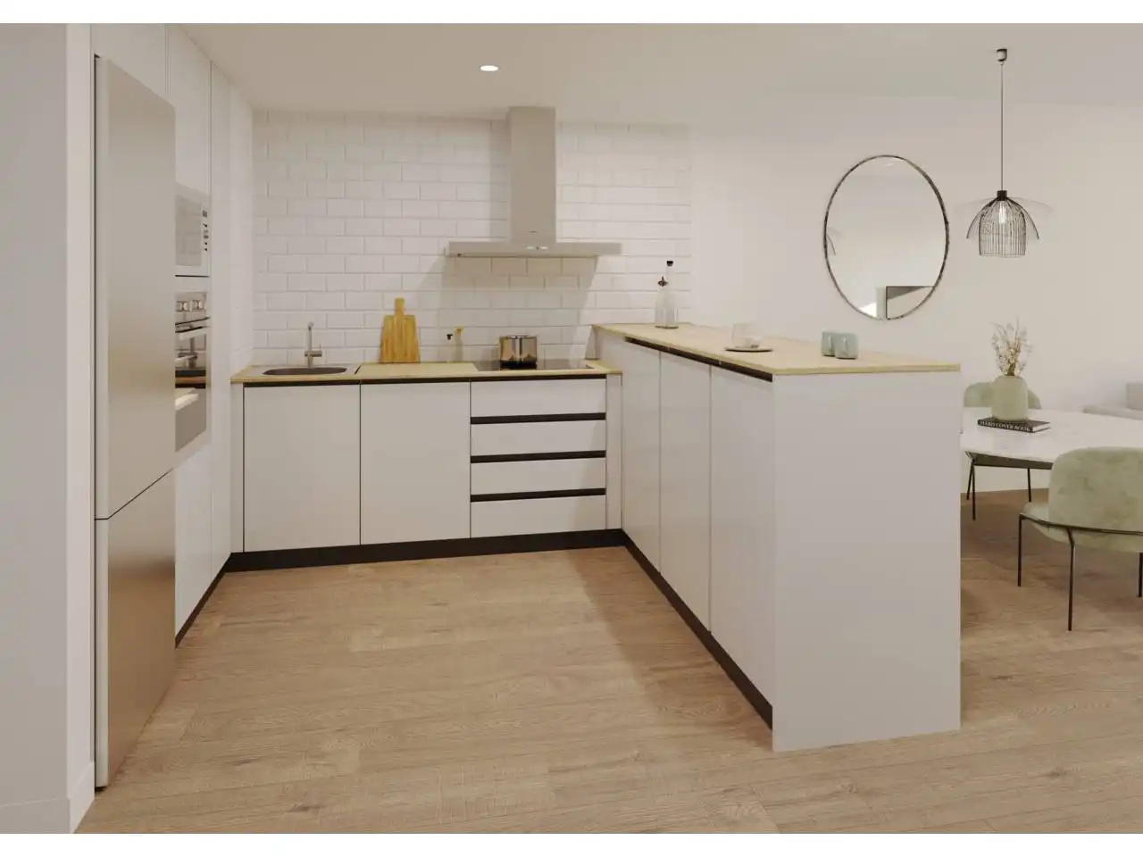 Cocina de Apartamento en venta en Monforte del Cid con Aire acondicionado, Jardín privado y Terraza