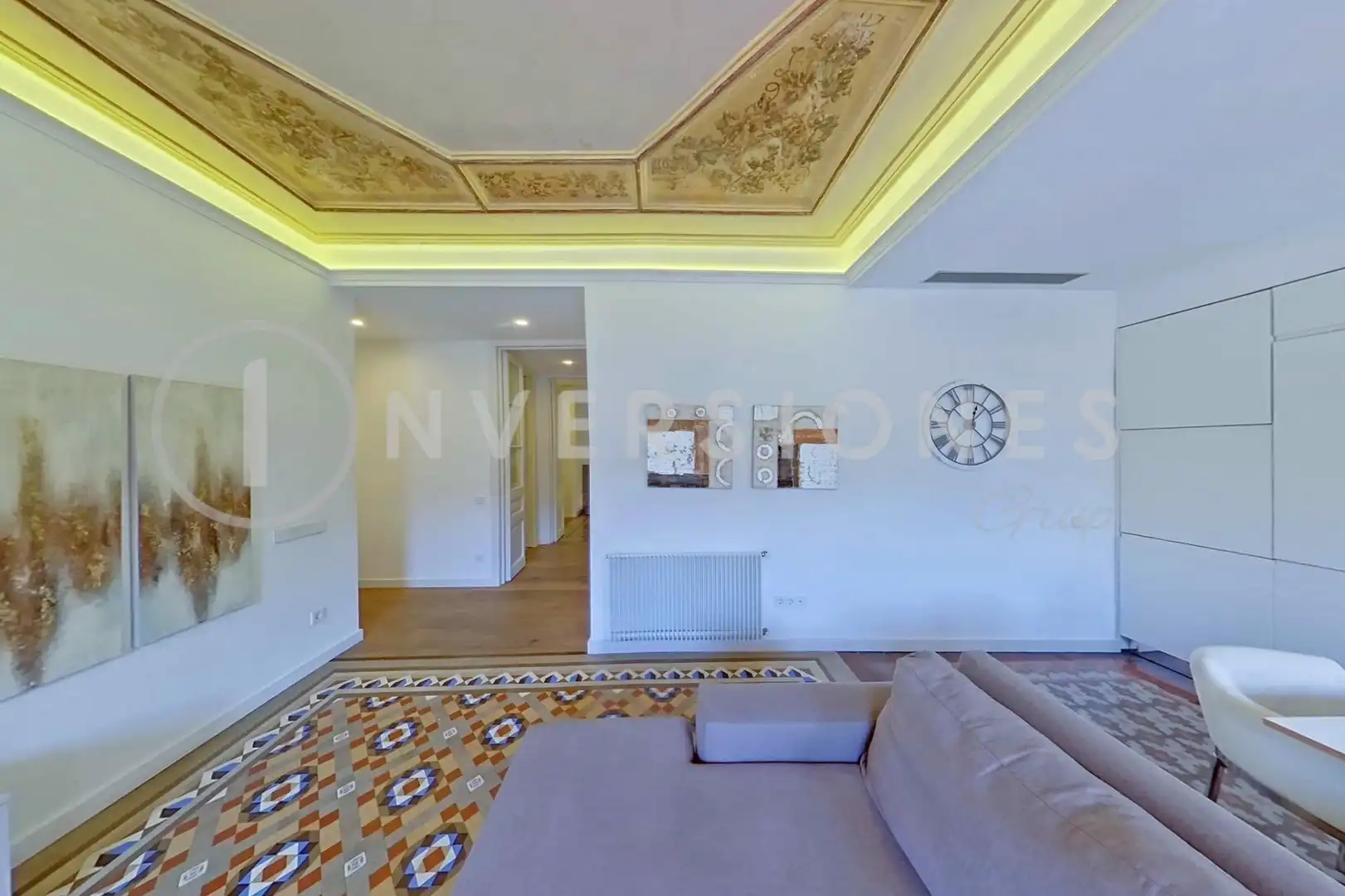 Sala de estar de Apartamento de alquiler en Barcelona con Aire acondicionado, Calefacción y Terraza