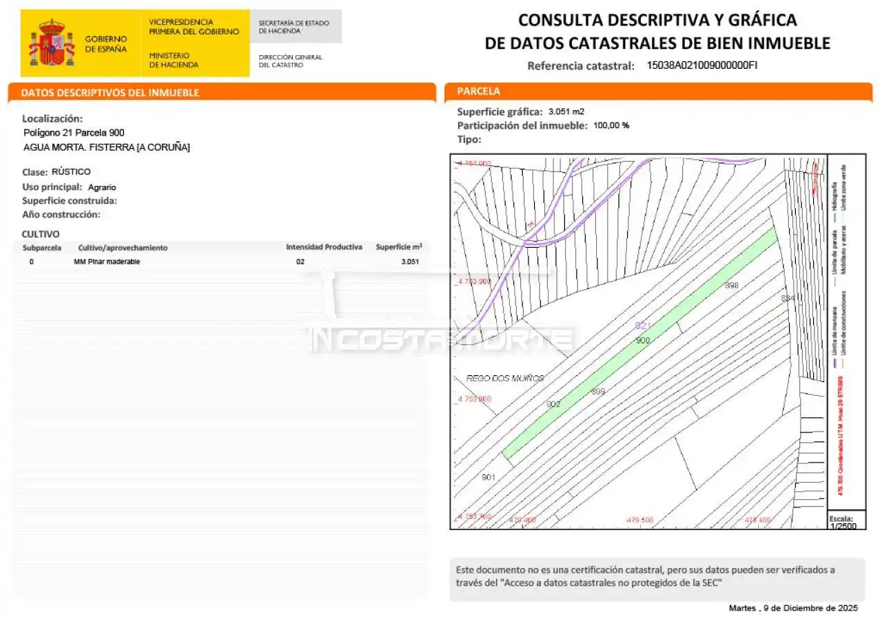 Land for sale in Fisterra
