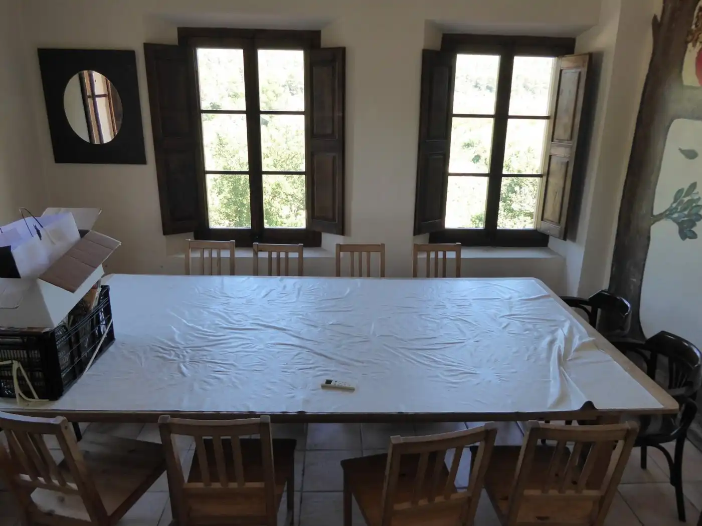 Comedor de Finca rústica en venta en Sant Martí de Tous con Aire acondicionado, Calefacción y Jardín privado