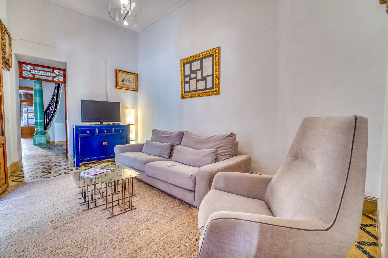 Sala d'estar de Casa o xalet en venda en Petra amb Aire condicionat, Terrassa i Traster