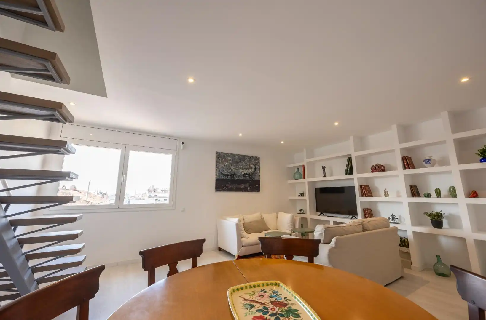Sala de estar de Ático en venta en Barcelona con Aire acondicionado