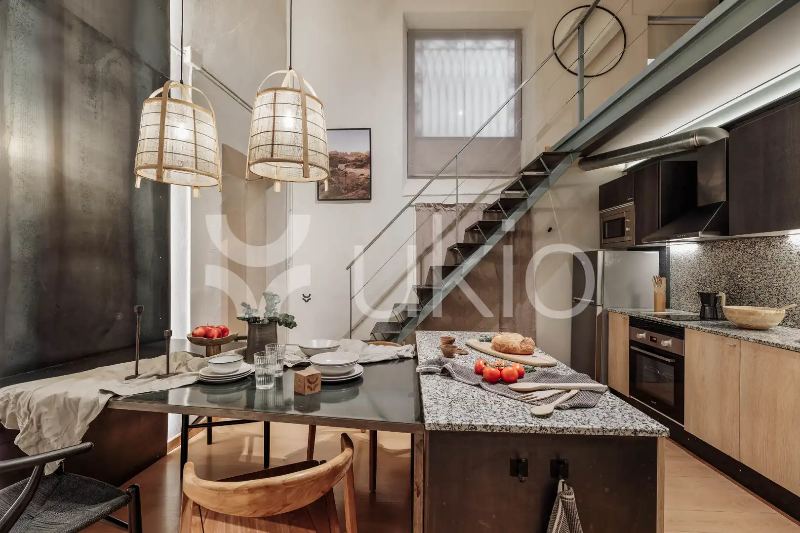 Cocina de Apartamento de alquiler en Barcelona con Aire acondicionado, Calefacción y Amueblado