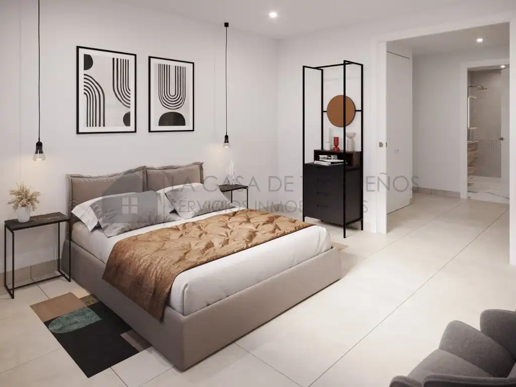 Dormitori de Apartament en venda en Santa Pola amb Jardí privat, Terrassa i Piscina