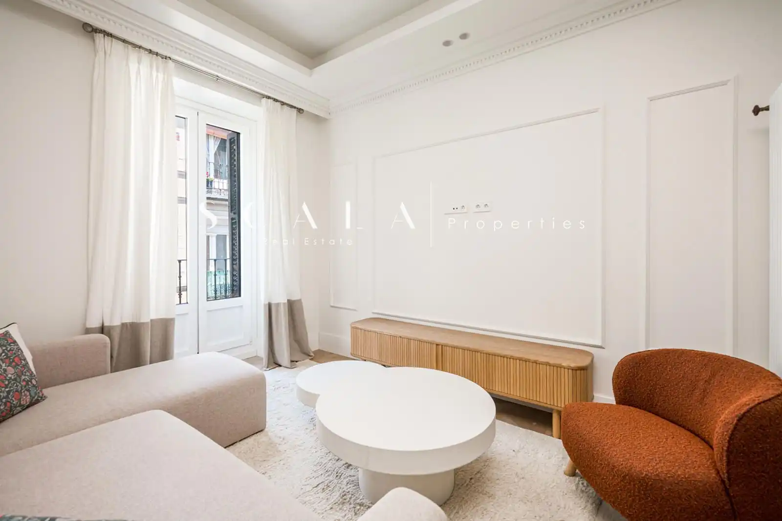 Wohnzimmer von Wohnung zur Miete in Madrid mit Klimaanlage, Heizung und Terrasse