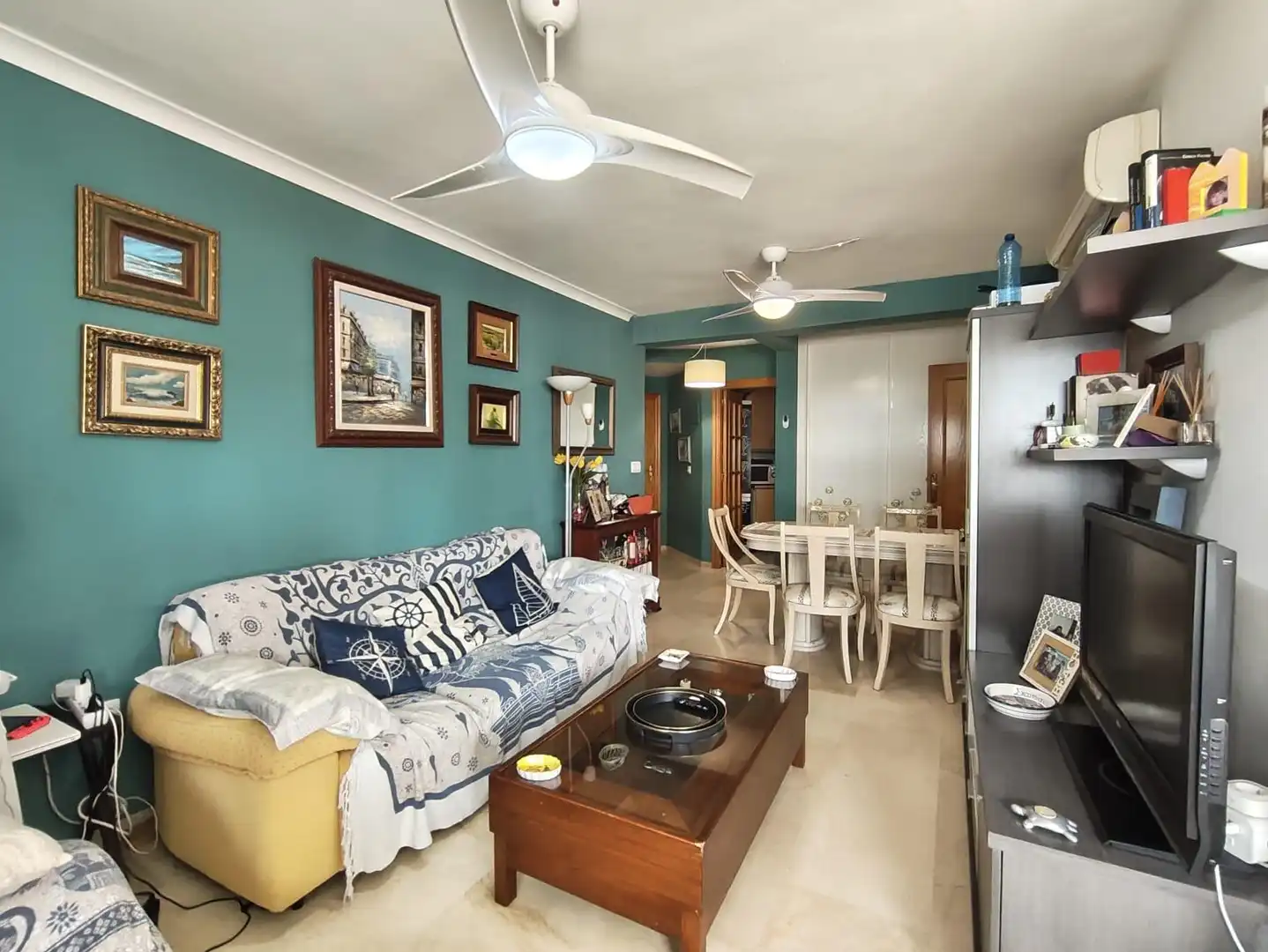 Wohnzimmer von Wohnungen zum Verkauf in Benidorm mit Klimaanlage, Heizung und Privatgarten
