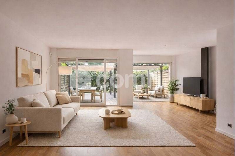 Sala d'estar de Casa adosada de lloguer en Sant Cugat del Vallès amb Aire condicionat, Calefacció i Terrassa