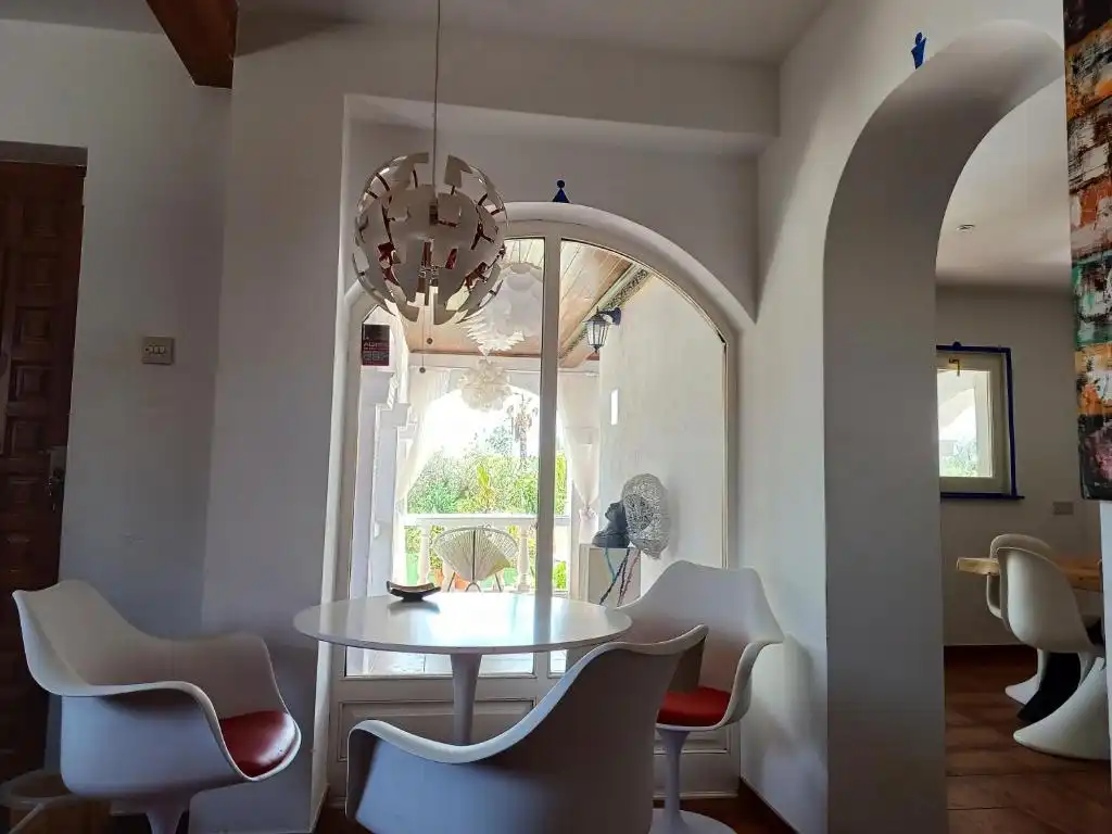 Esszimmer von Haus oder Chalet zur Miete in L'Ametlla de Mar  mit Klimaanlage, Privatgarten und Schwimmbad
