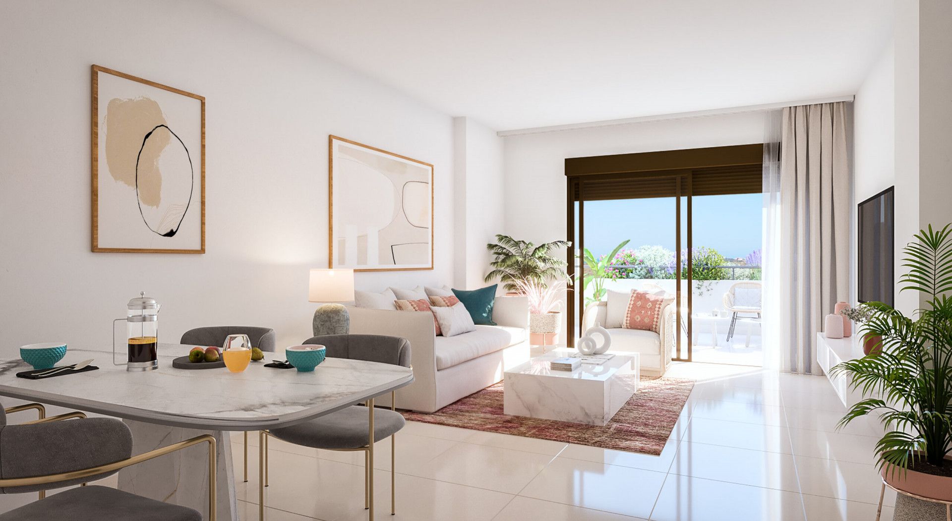 Living room of Apartment for sale in Estepona  with Air Conditioner, Private garden and Terrace