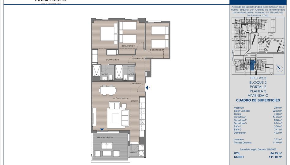 Foto 1 de Piso en venta en Avenida Hermandad Oracion en el Huerto, 22, El Juncal - Vallealto, Cádiz