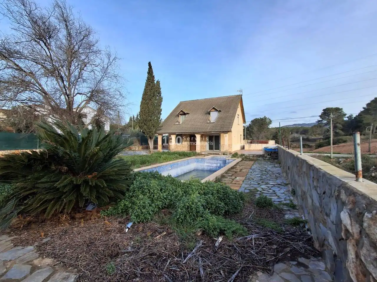 Vista exterior de Casa o xalet en venda en Cabra del Camp amb Jardí privat, Parquet i Terrassa
