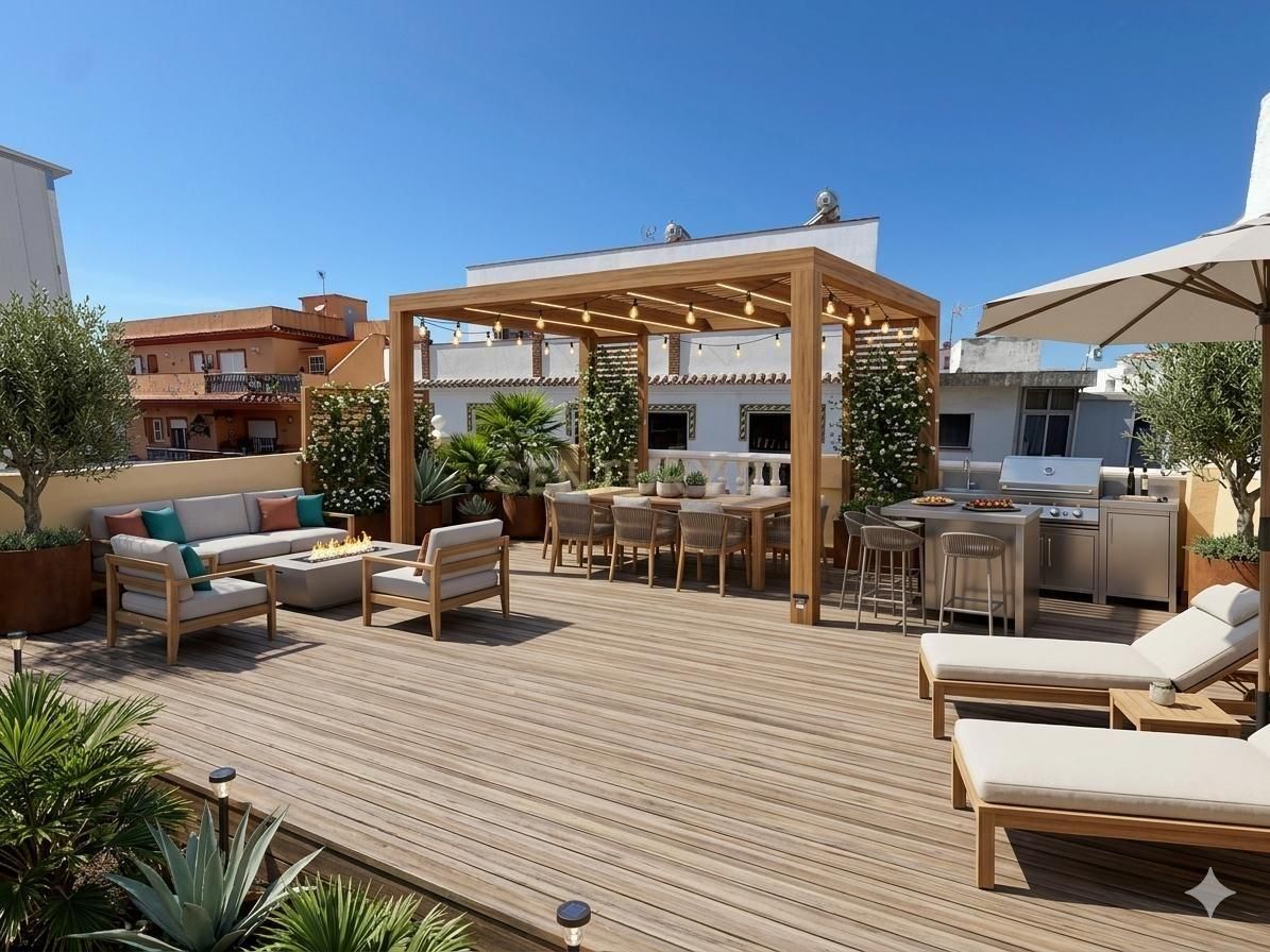 Terrace of Single-family semi-detached for rent in Mijas  with Air Conditioner, Storage room and Oven