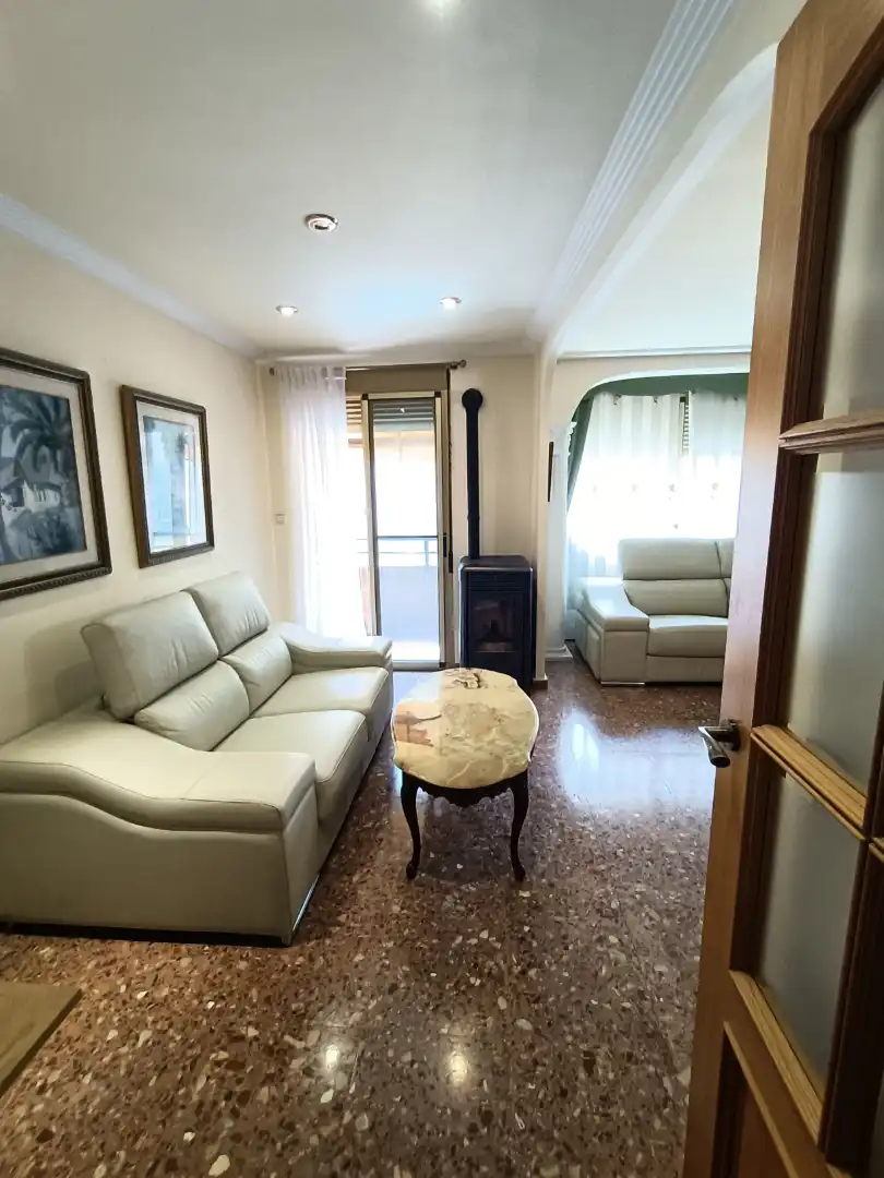 Living room of Flat for sale in Castellnovo  with Terrace, Furnished and Balcony