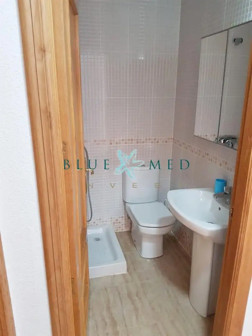 Baño de Apartamento en venta en Mazarrón con Terraza, Amueblado y Piscina comunitaria