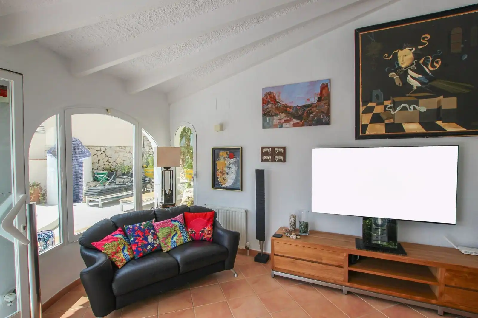 Living room of Houses for sale in Calpe / Calp  with Air Conditioner, Heating and Private garden