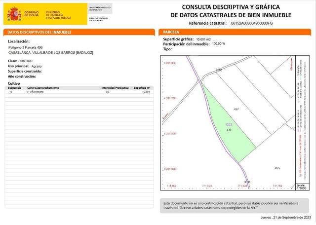 Terreno en Venta en Villalba de los Barros