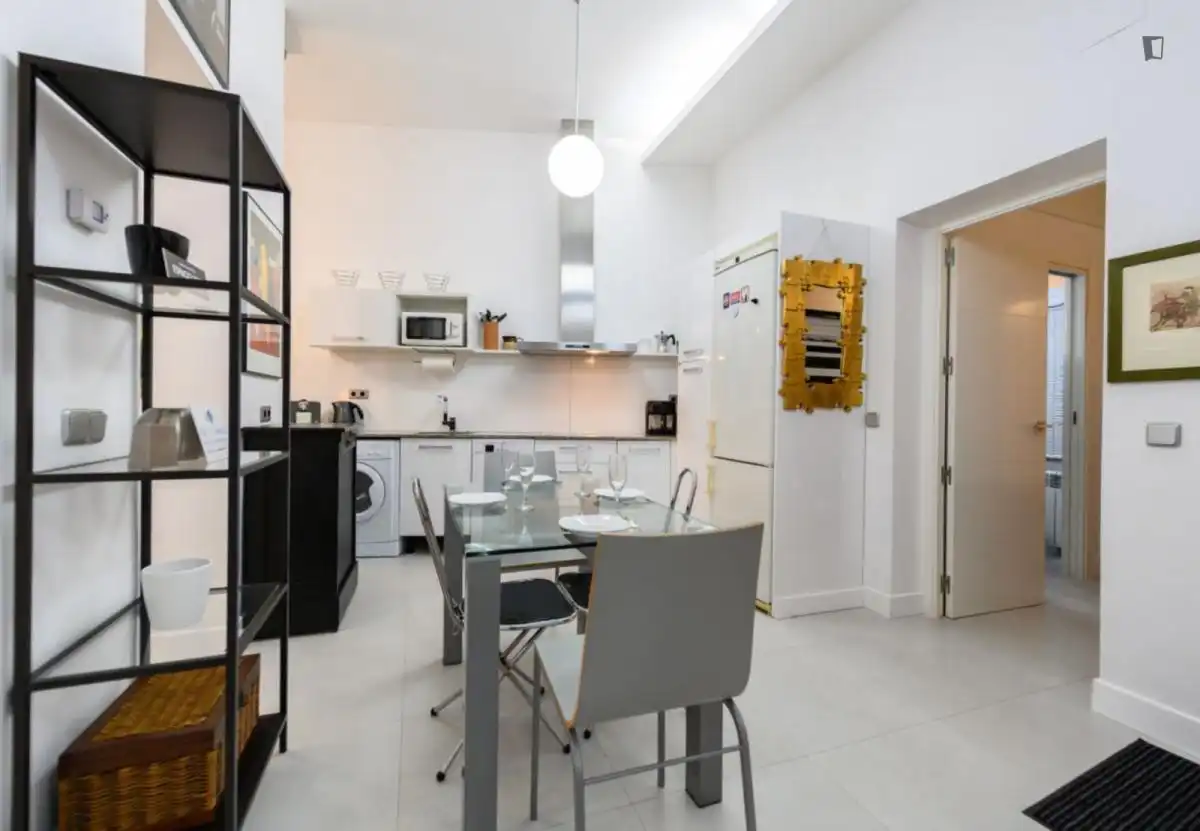 Cocina de Apartamento de alquiler en Madrid con Calefacción, Amueblado y Horno