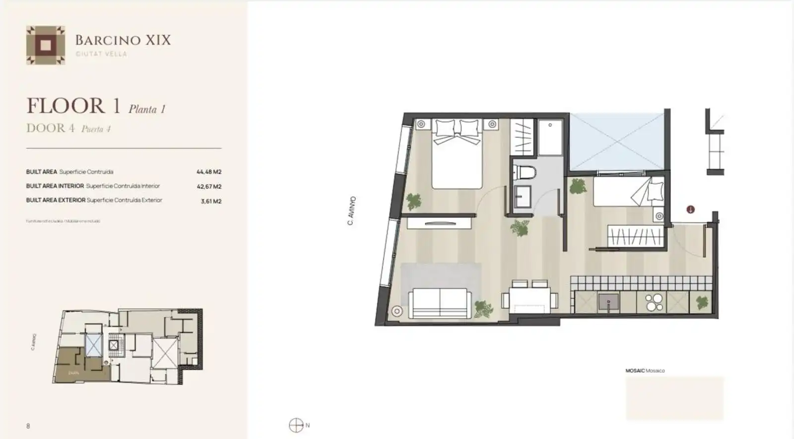 Wohnung zum Verkauf in Barcelona mit Klimaanlage, Terrasse und Alarm