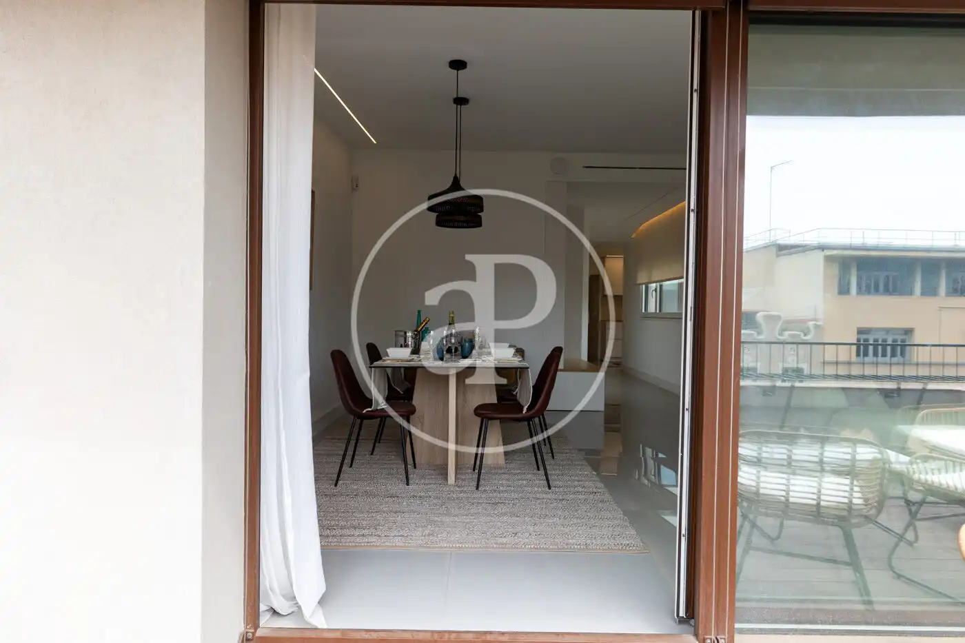 Dining room of Flat for rent in Barcelona  with Air Conditioner, Heating and Terrace
