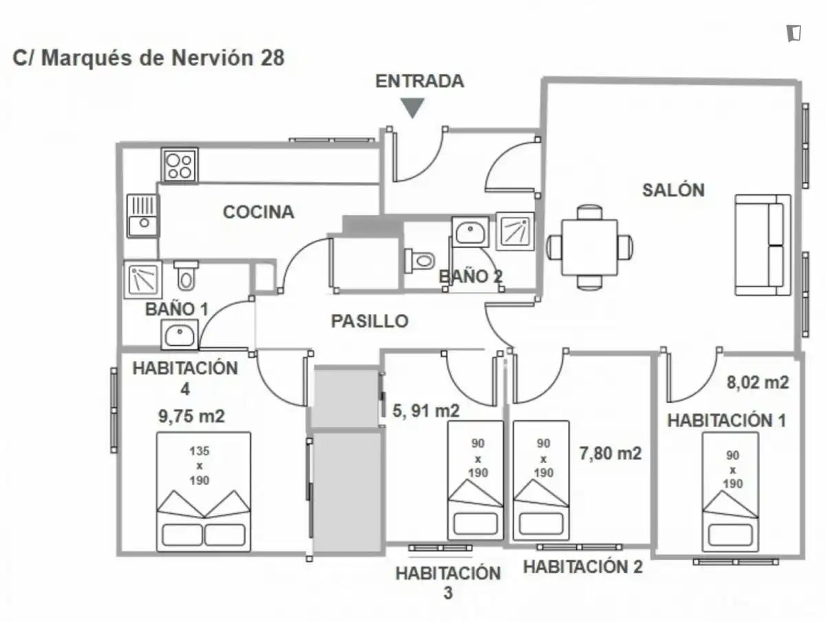 Zimmer in Barrio del Nervión