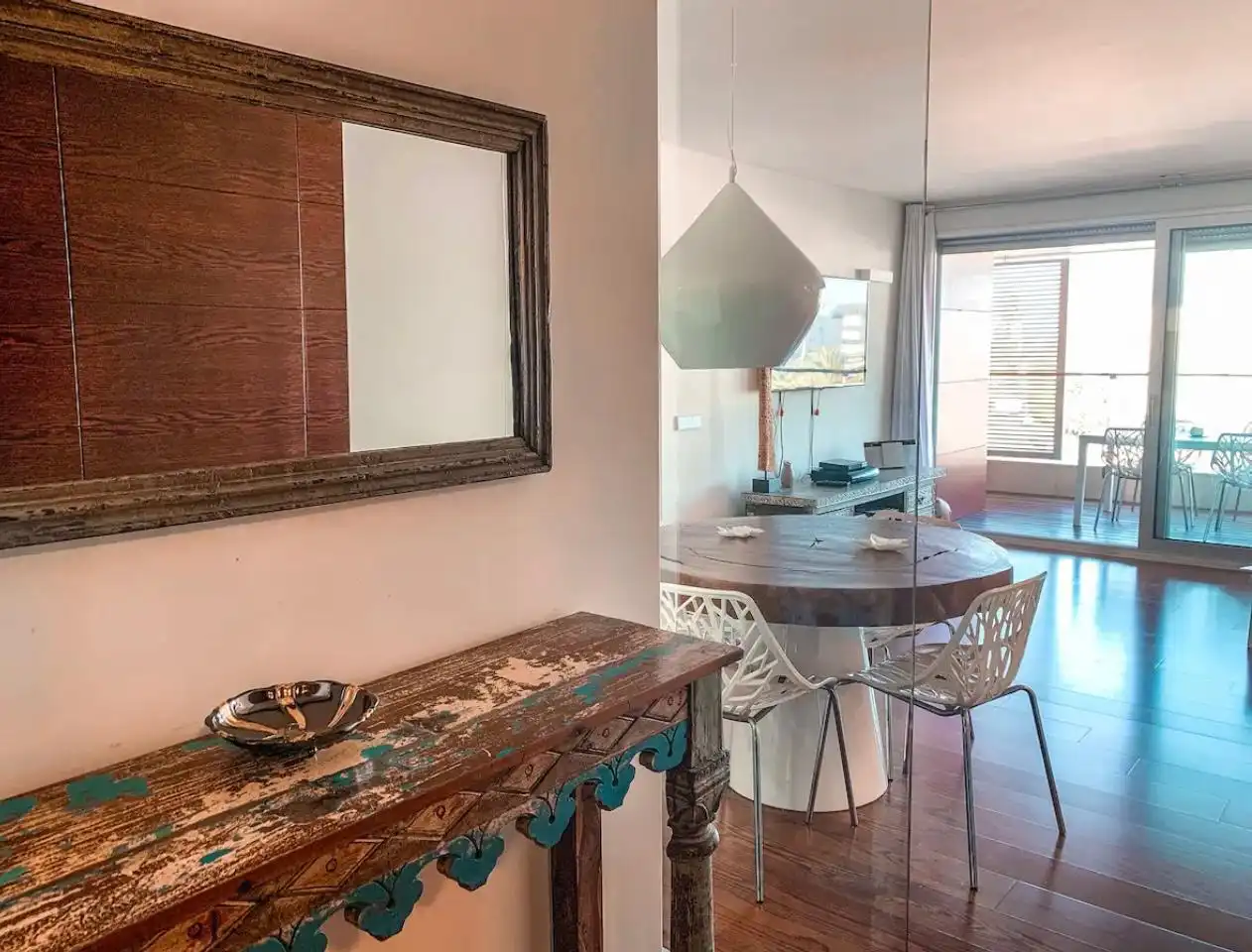 Esszimmer von Wohnung zum Verkauf in Eivissa mit Klimaanlage, Parkett und Terrasse