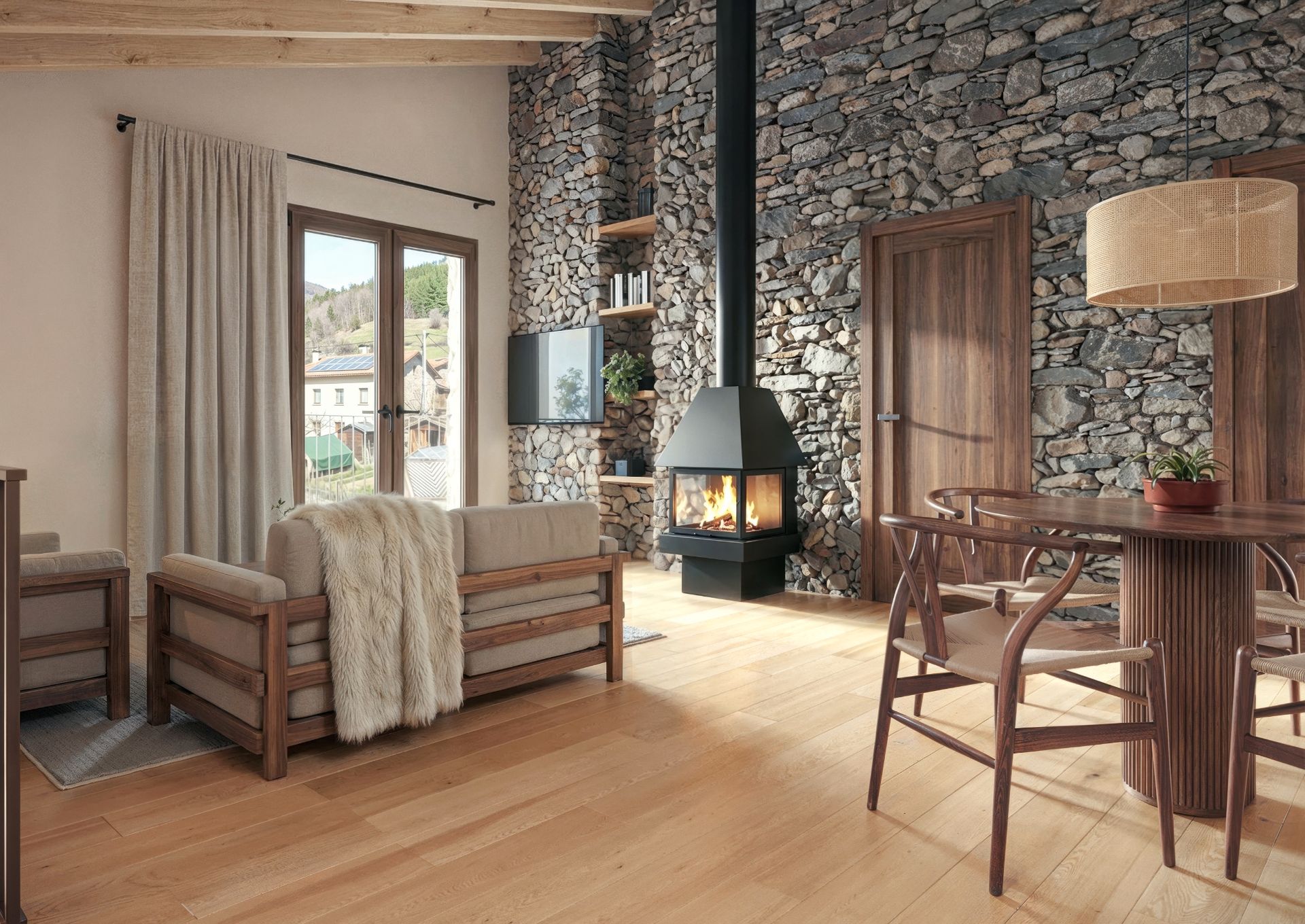 Living room of Country house for sale in Llanars  with Heating, Parquet flooring and Storage room