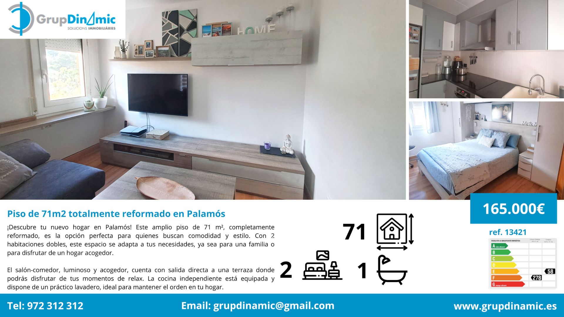 Sala d'estar de Pis en venda en Palamós amb Aire condicionat, Parquet i Forn
