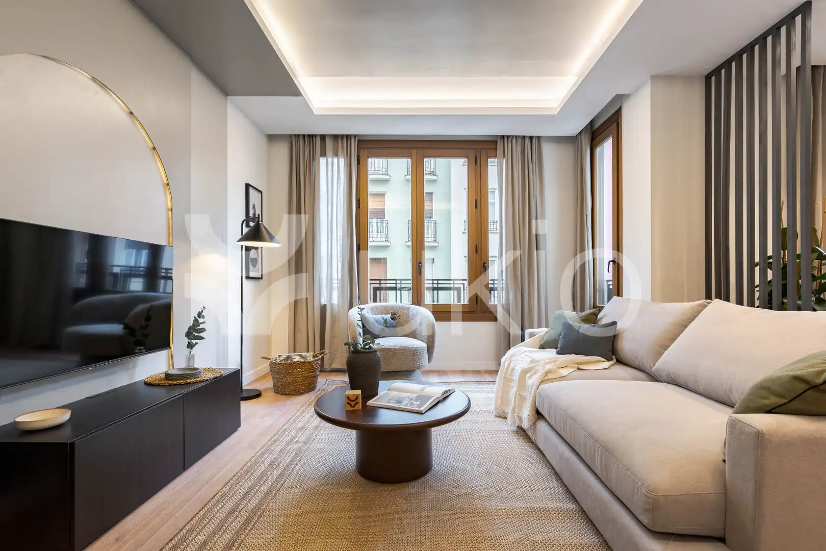 Wohnzimmer von Wohnungen zur Miete in Madrid mit Klimaanlage, Heizung und Terrasse