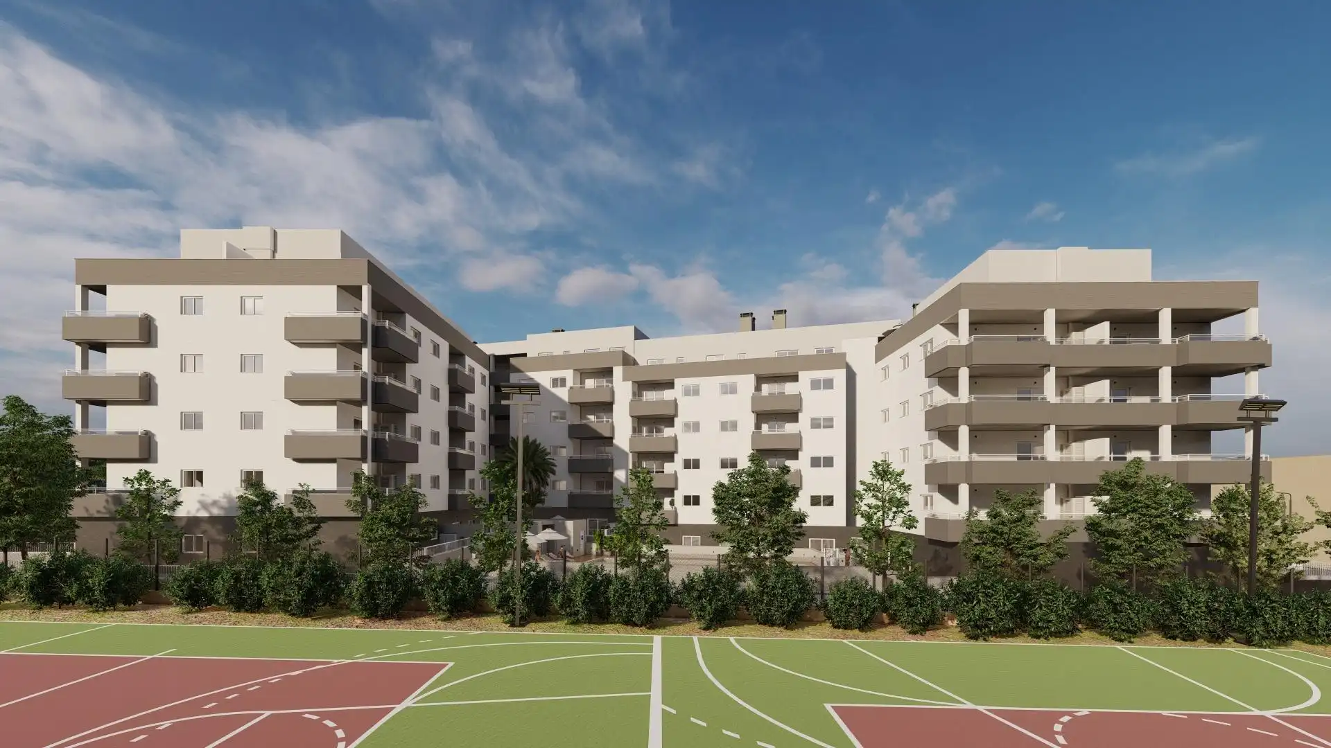 Vista exterior de Pis en venda en Roquetas de Mar amb Aire condicionat, Terrassa i Piscina comunitària