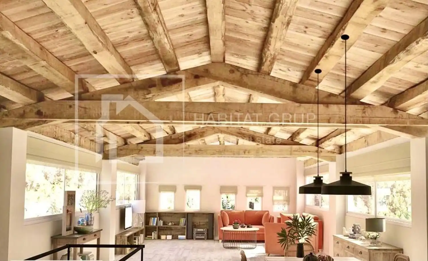 Sala d'estar de Casa o xalet en venda en Banyoles