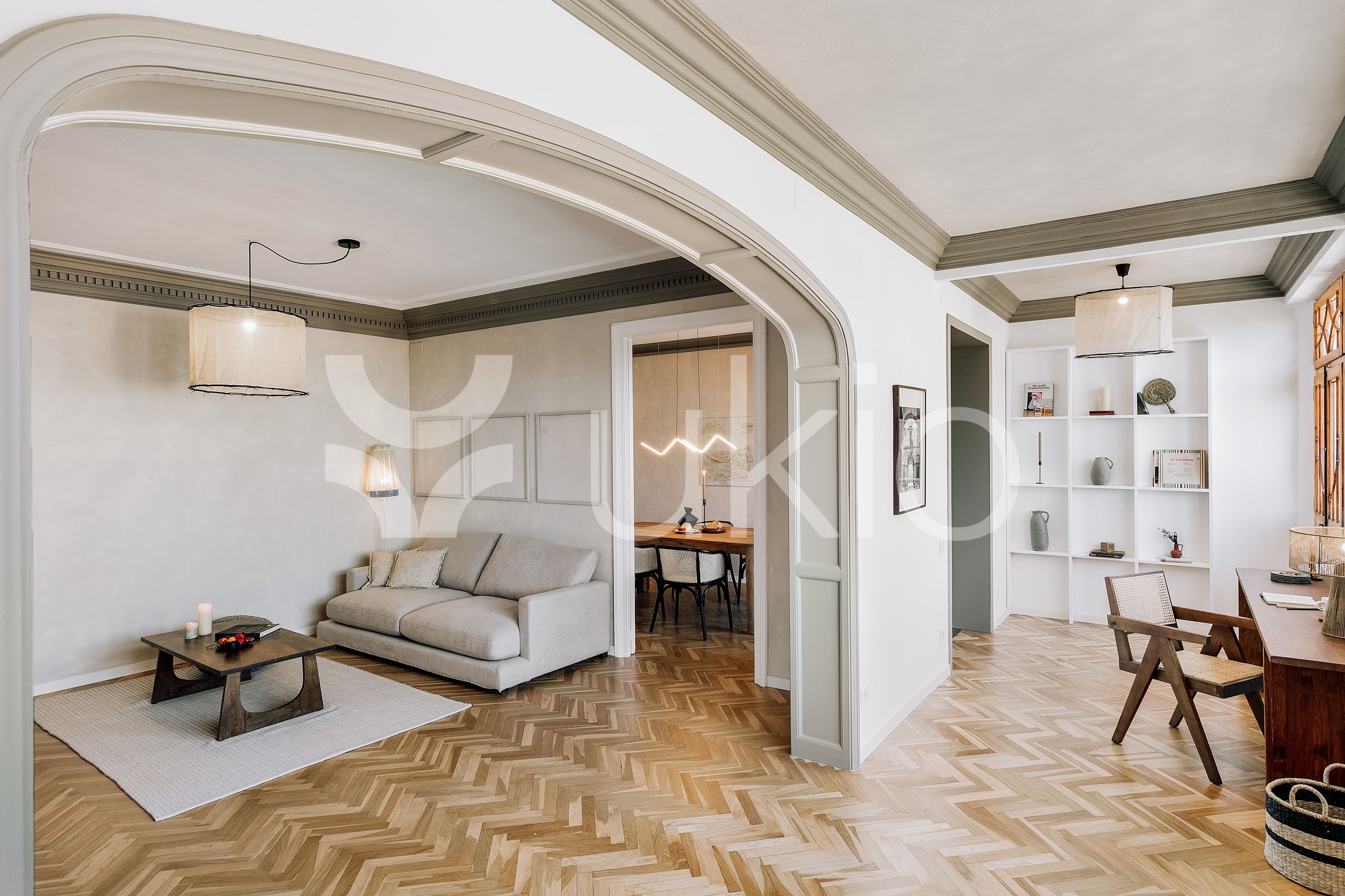 Living room of Apartment to rent in  Barcelona Capital  with Air Conditioner, Heating and Furnished