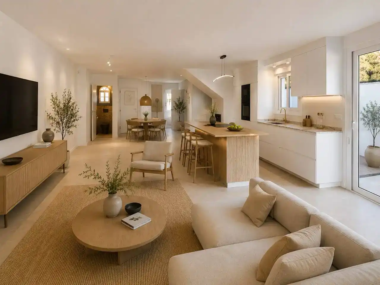 Living room of Houses for sale in Marbella  with Air Conditioner, Swimming Pool and Balcony
