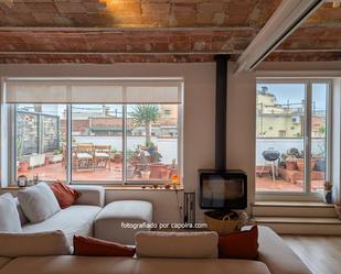 Living room of Attic for sale in  Barcelona Capital  with Air Conditioner, Heating and Terrace